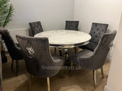 1.3m Round White Chelsea Table with Dark Grey Majestic