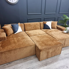 Atlanta Modula Rust Orange Sofa - U Shape Combination