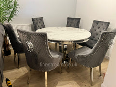 1.3m Round White Chelsea Table with Dark Grey Majestic