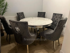 1.3m Round White Chelsea Table with Dark Grey Majestic