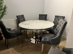 1.3m Round White Chelsea Table with Dark Grey Majestic