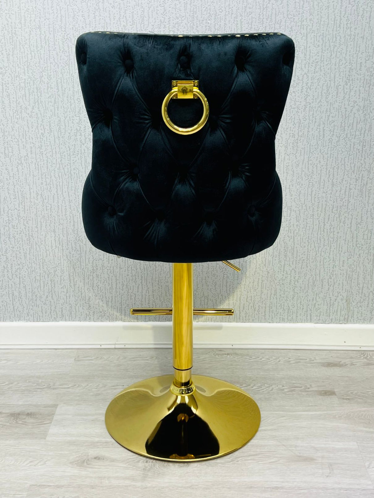 Victoria Ring Knocker Bar/Breakfast Stools - Black & Gold