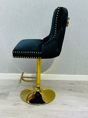 Victoria Ring Knocker Bar/Breakfast Stools - Black & Gold