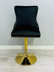 Victoria Ring Knocker Bar/Breakfast Stools - Black & Gold