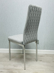 California Velvet Dining Chairs- Light Grey