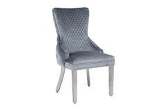 Victoria Lion Knocker Dining Chairs- Shimmer Silver