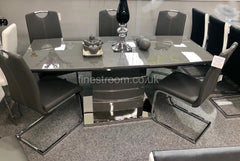 Grey Extendable Milan Dining Table With Grey Milan Chairs