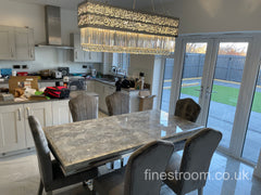 Grey Arial Dining Table With Dark Grey Alice Chairs