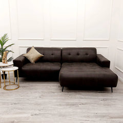 Oslo Dark Suede ( Bison Black) Open Plan Sofa