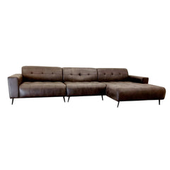 Oslo Dark Suede ( Bison Black) Open Plan Sofa