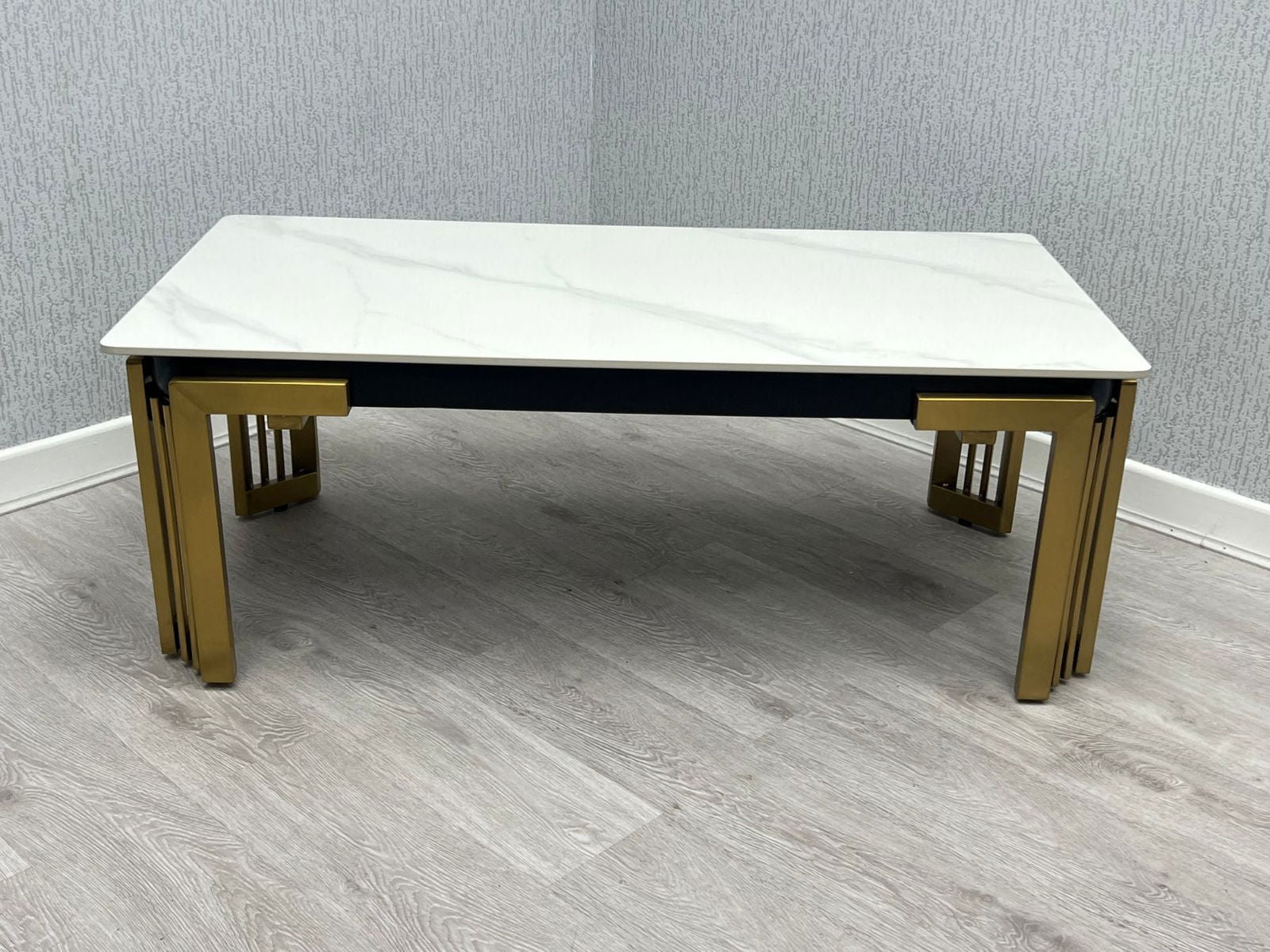 Sorrento Rectangle Ceramic Gold Coffee Table - Finestroom