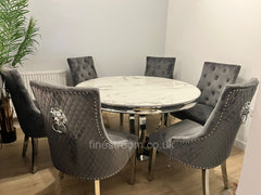 1.3m Round White Chelsea Table with Dark Grey Majestic