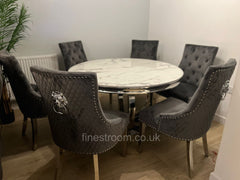 1.3m Round White Chelsea Table with Dark Grey Majestic