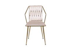 Daisy Velvet Dining Chairs- Cream Gold