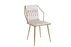 Daisy Velvet Dining Chairs- Cream Gold