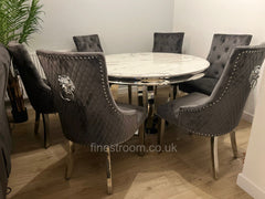 1.3m Round White Chelsea Table with Dark Grey Majestic